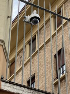 A Dahua PTZ camera installed on the exterior wall of the Vatican City.